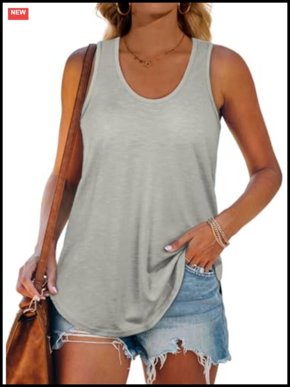 Women's Racerback Tank Top Loose Fit Sleeveless Summer Shirt